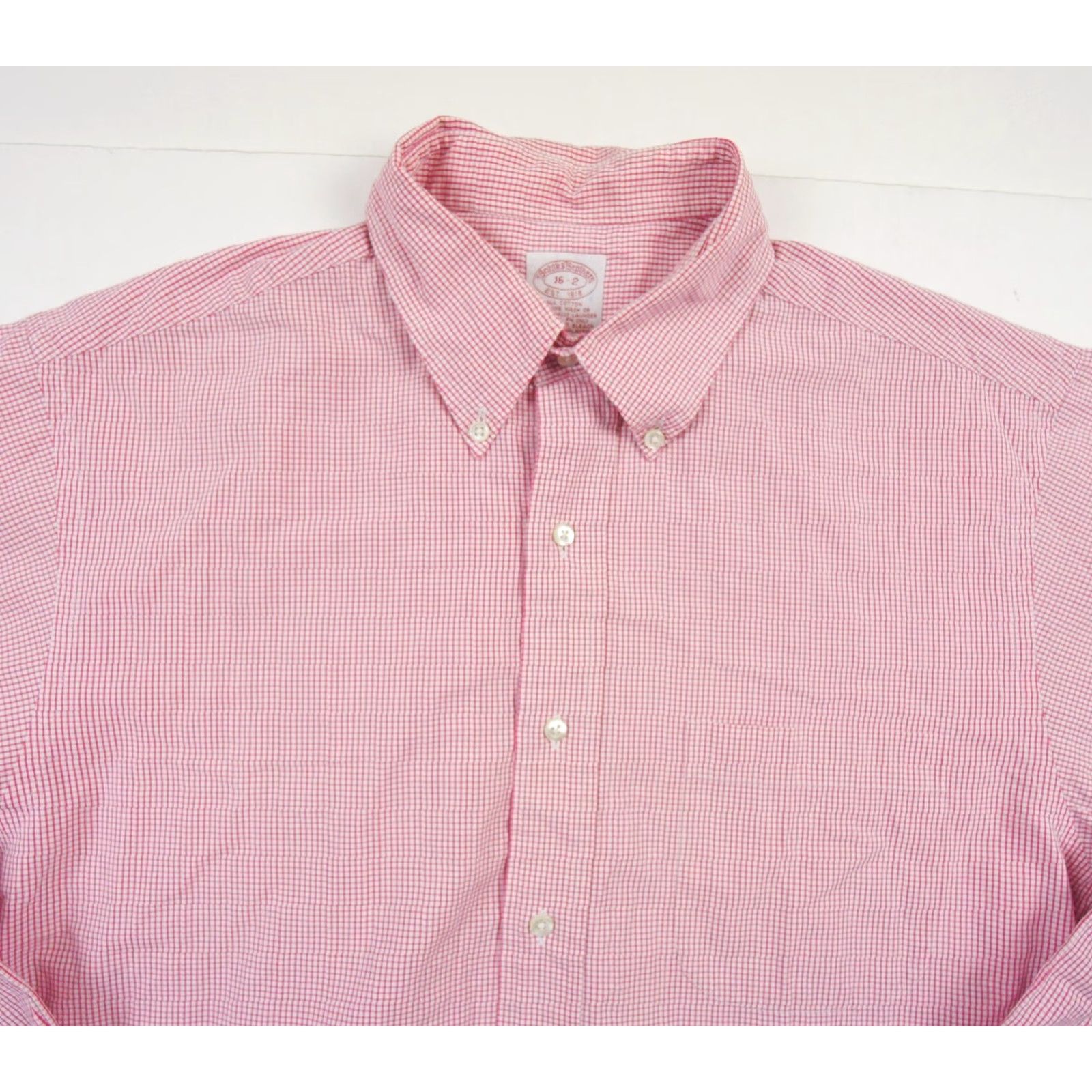 Brooks Brothers Brooks Brothers Shirt Mens 16 Red Check Button Up Long Sleeve Collared Adult Size US L / EU 52-54 / 3 - 2 Thumbnail
