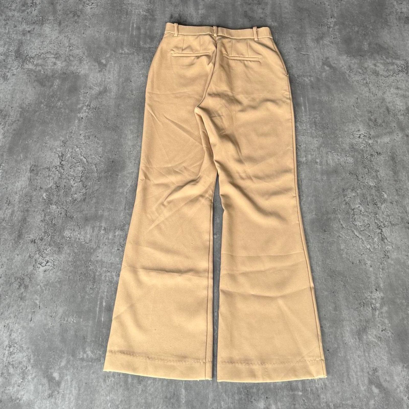 Japanese Brand × Vintage Vintage Y2K Flared Lightweight Khaki Dress Pants Size 25" / US 0 / IT 36 - 2 Thumbnail