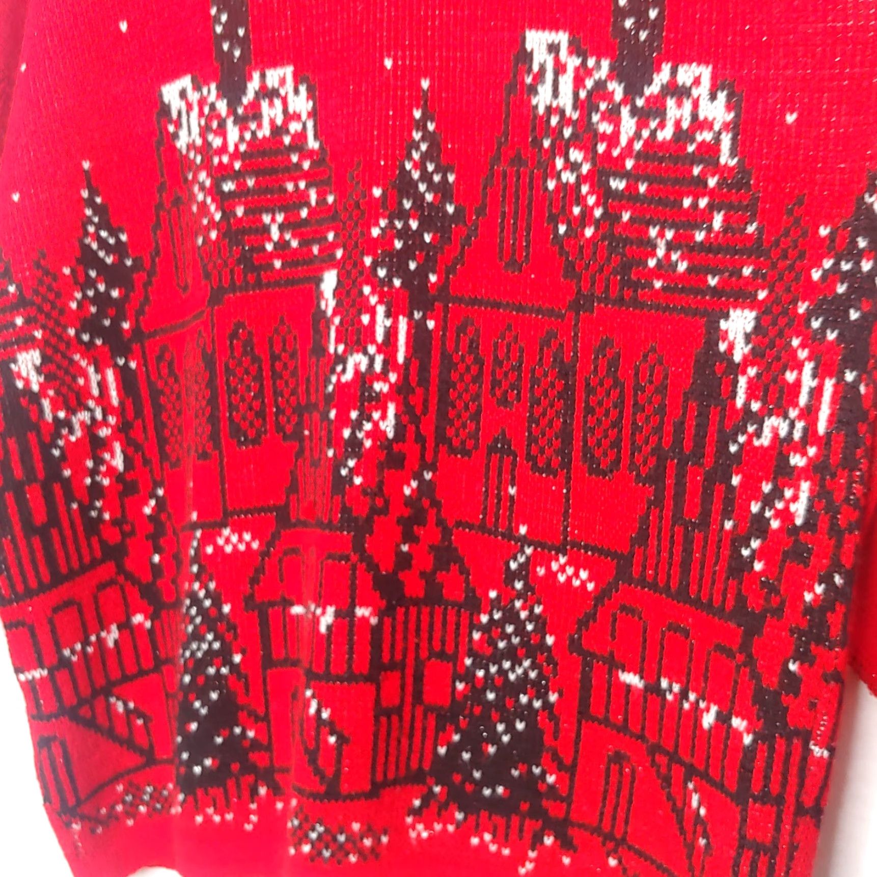 Vintage VINTAGE Christmas Sweater Village Precious Knits Plus Size XL Holiday Red Acrylic Blend Womens Size XL / US 12-14 / IT 48-50 - 3 Thumbnail