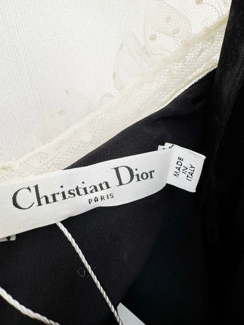 Dior Dior Wool Silk Dress with Lace Collar-2505 Size L / US 10 / IT 46 - 3 Thumbnail