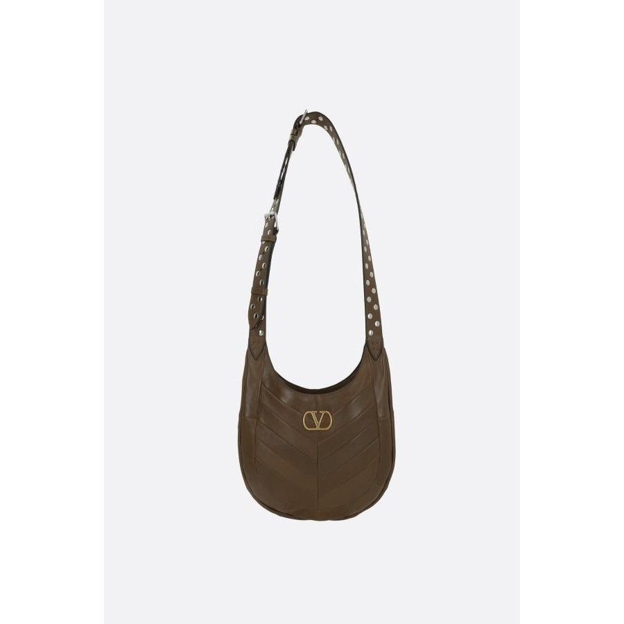 Valentino VALENTINO GARAVANI Small Chevron Brown Leather Hobo Shoulder Size ONE SIZE - 1 Thumbnail