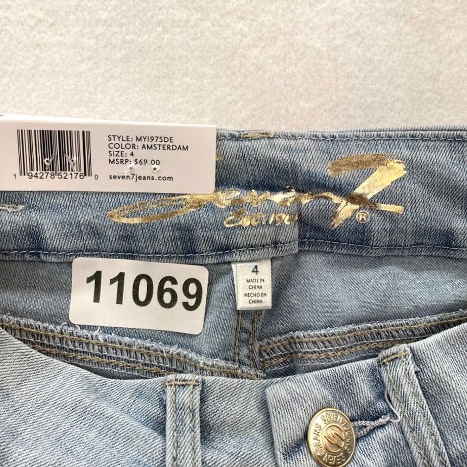 Vintage Seven7 Jeans Women's 4 Tummyless High Rise Skinny Light Wash Denim Jeans Size 27" / US 4 / IT 40 - 5 Thumbnail