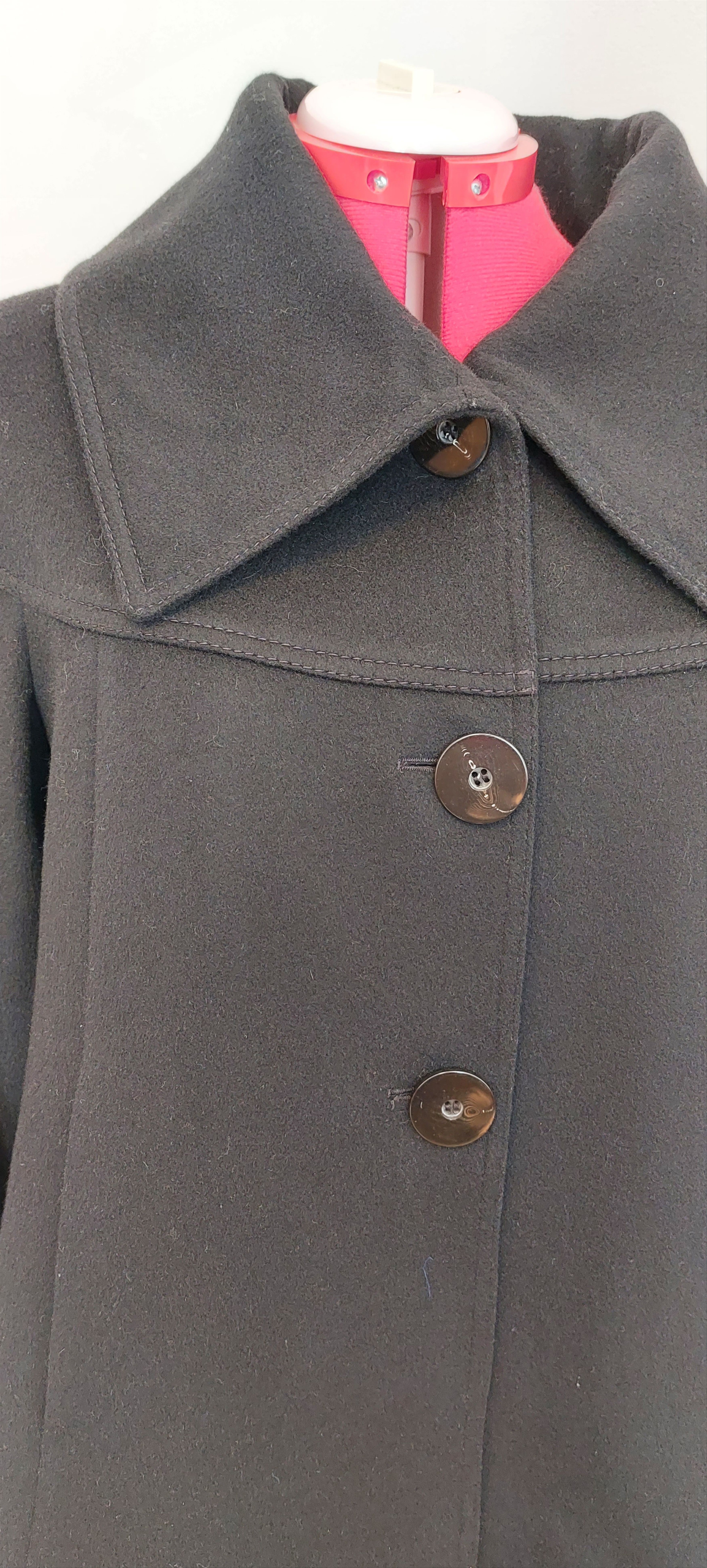 Vintage Early 2000s Y2K Minimal Wool Cropped Coat Size M / US 6-8 / IT 42-44 - 4 Thumbnail