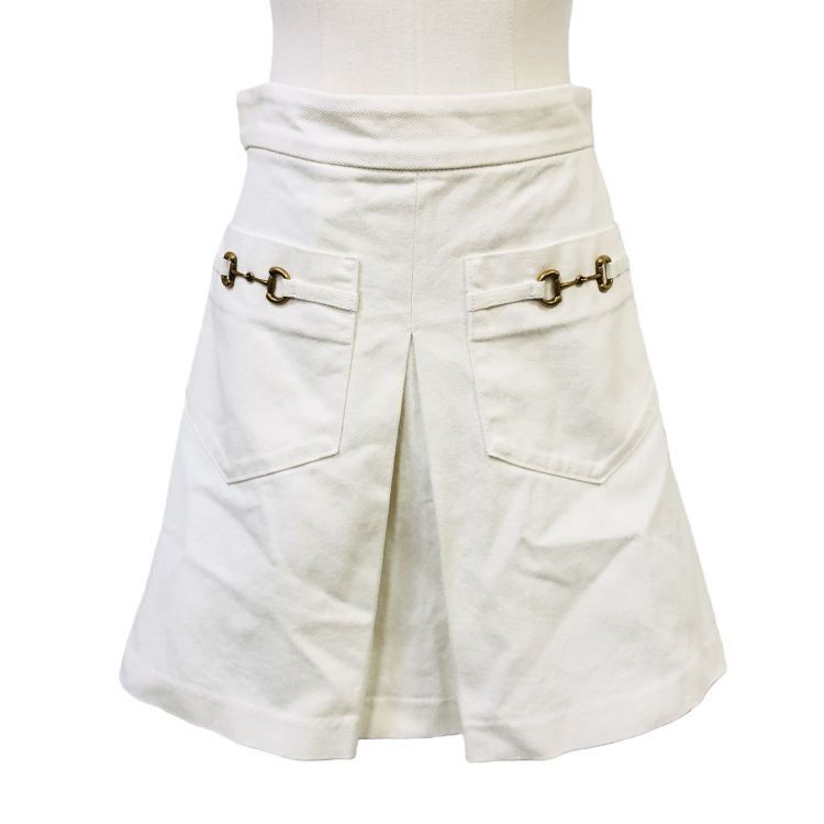 Gucci Gucci Horsebit Cotton Mini Skirt Size 40 Size 27" / US 4 / IT 40 - 1 Thumbnail