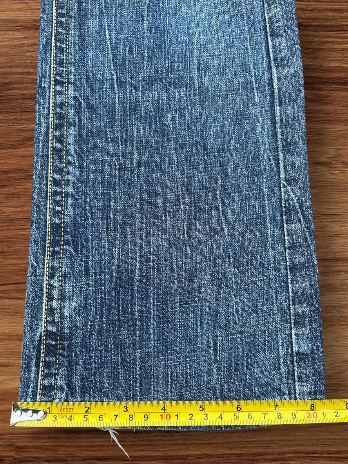 Japanese Brand Vintage Japanese Brand Blue Washed Buttonfly Distressed Jean Size US 31 - 21 Thumbnail