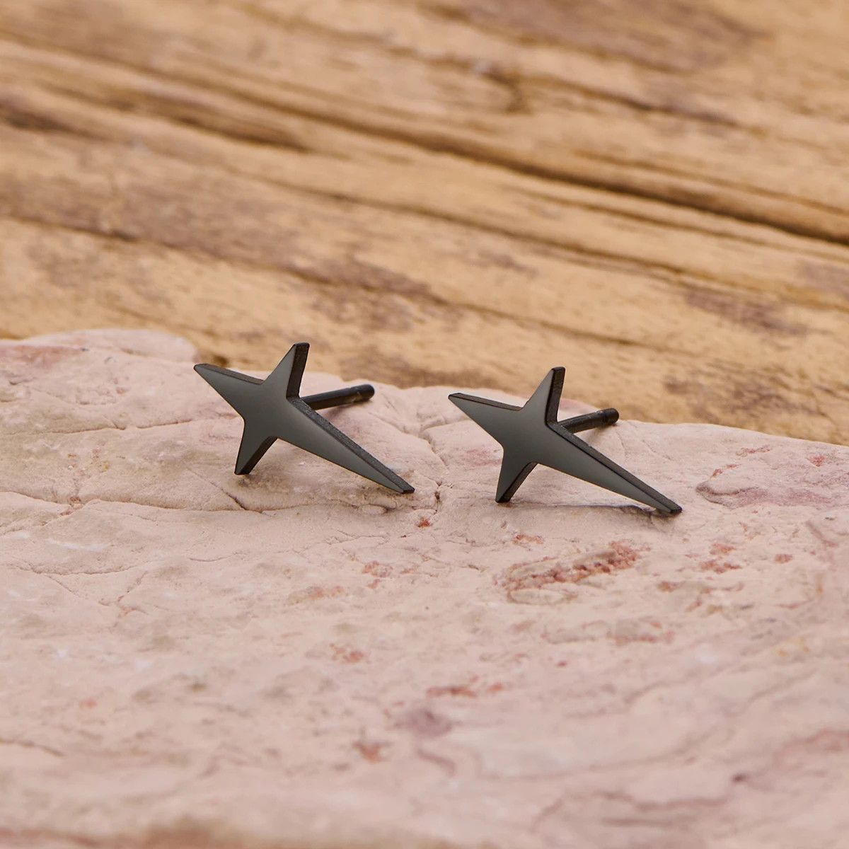 Jewelry Star Cross Mini Stud Earrings Charm Earring Gift Size ONE SIZE - 1 Preview