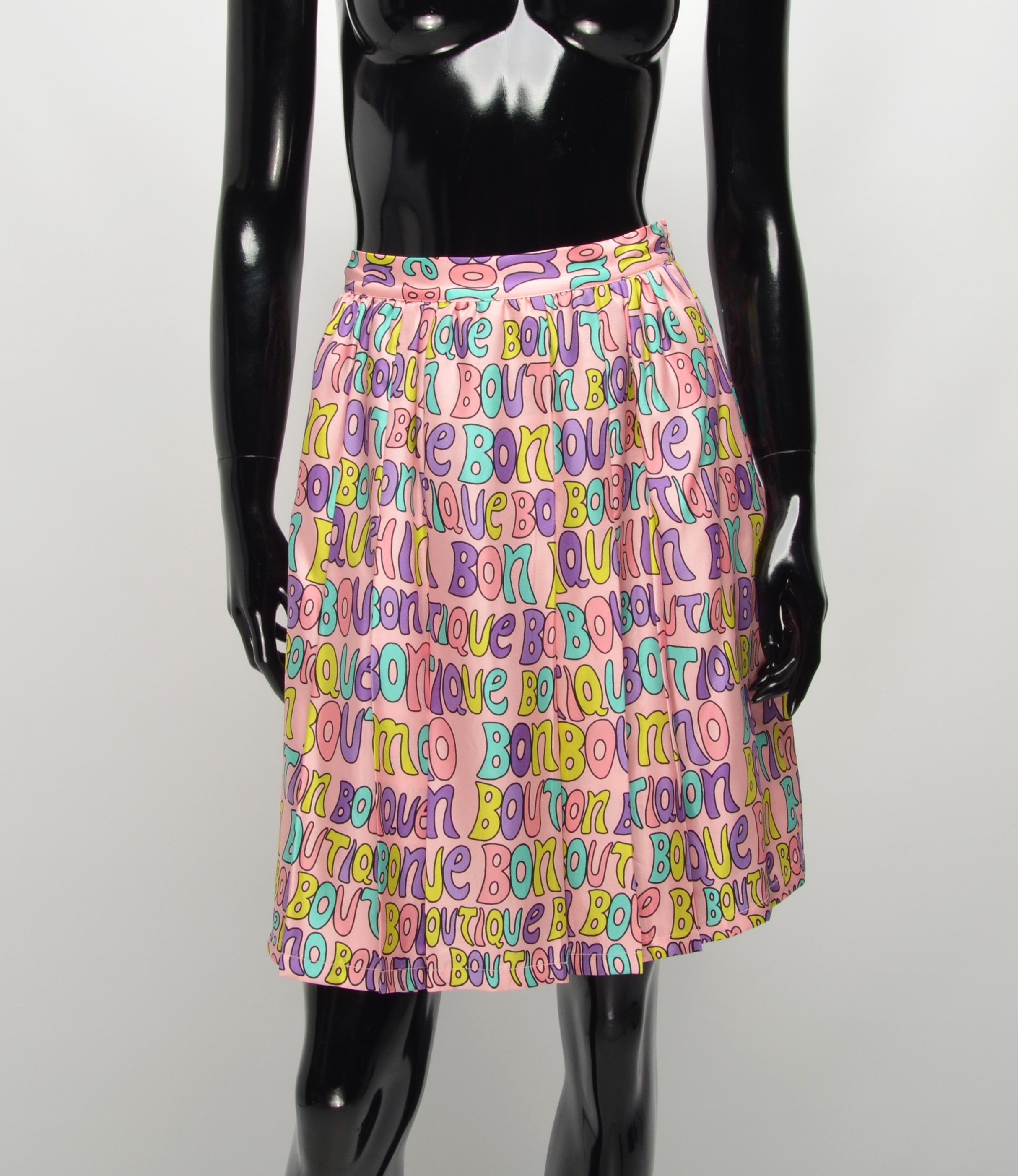 Moschino Moschino Boutique Logo Printed Silk Skirt Size 28" / US 6 / IT 42 - 1 Thumbnail