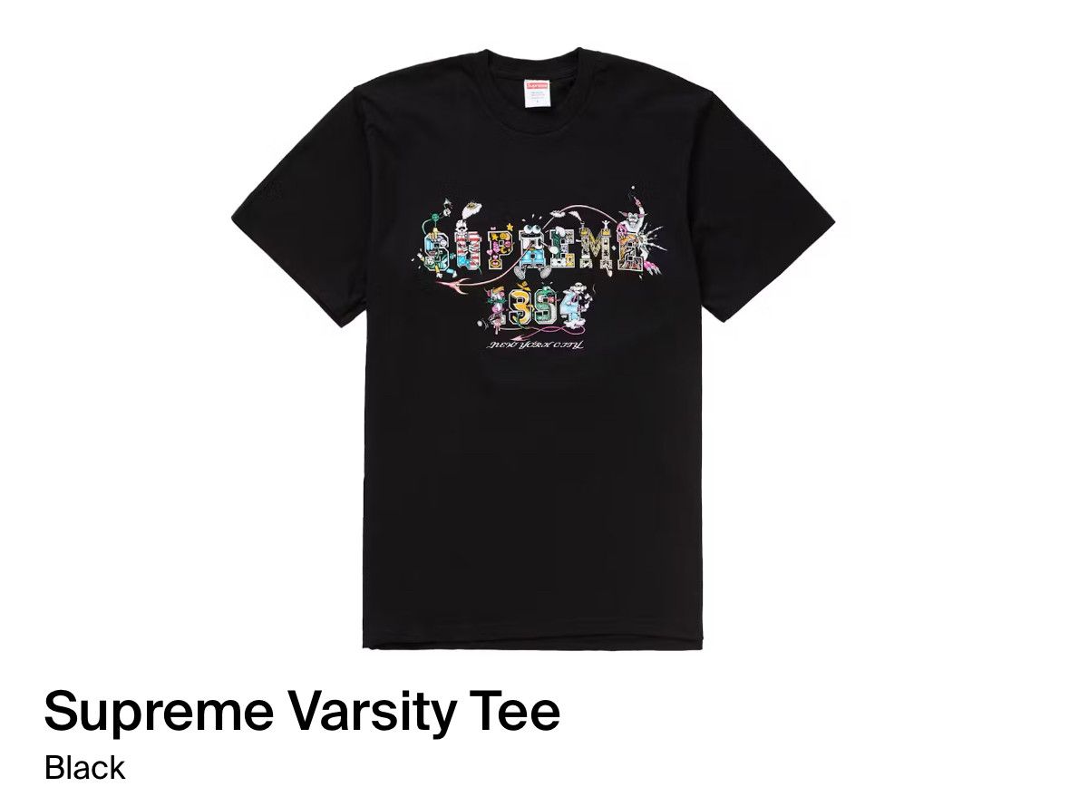 Supreme Varsity Tee Size US S / EU 44-46 / 1 - 1 Thumbnail