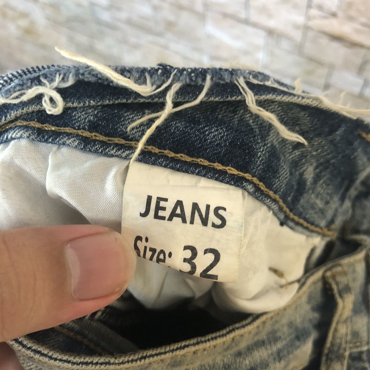 Japanese Brand Bvsseve Blue Distressed ripped jogger Denim Pants #A43 Size US 32 / EU 48 - 22 Thumbnail