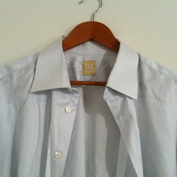 Ike Behar IKE BEHAR MENS 100%COTTON DRESS SHIRT W/FRENCH CUFFS 17.5 Size US XL / EU 56 / 4 - 2 Thumbnail