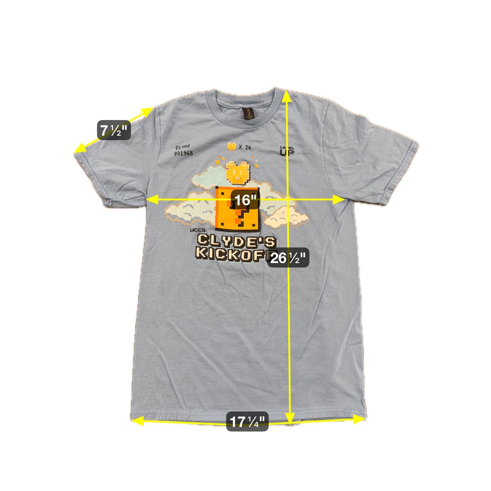 Gildan UCCS Clyde's Kickoff Event 2022 Super Mario Shirt - S Size US S / EU 44-46 / 1 - 3 Thumbnail