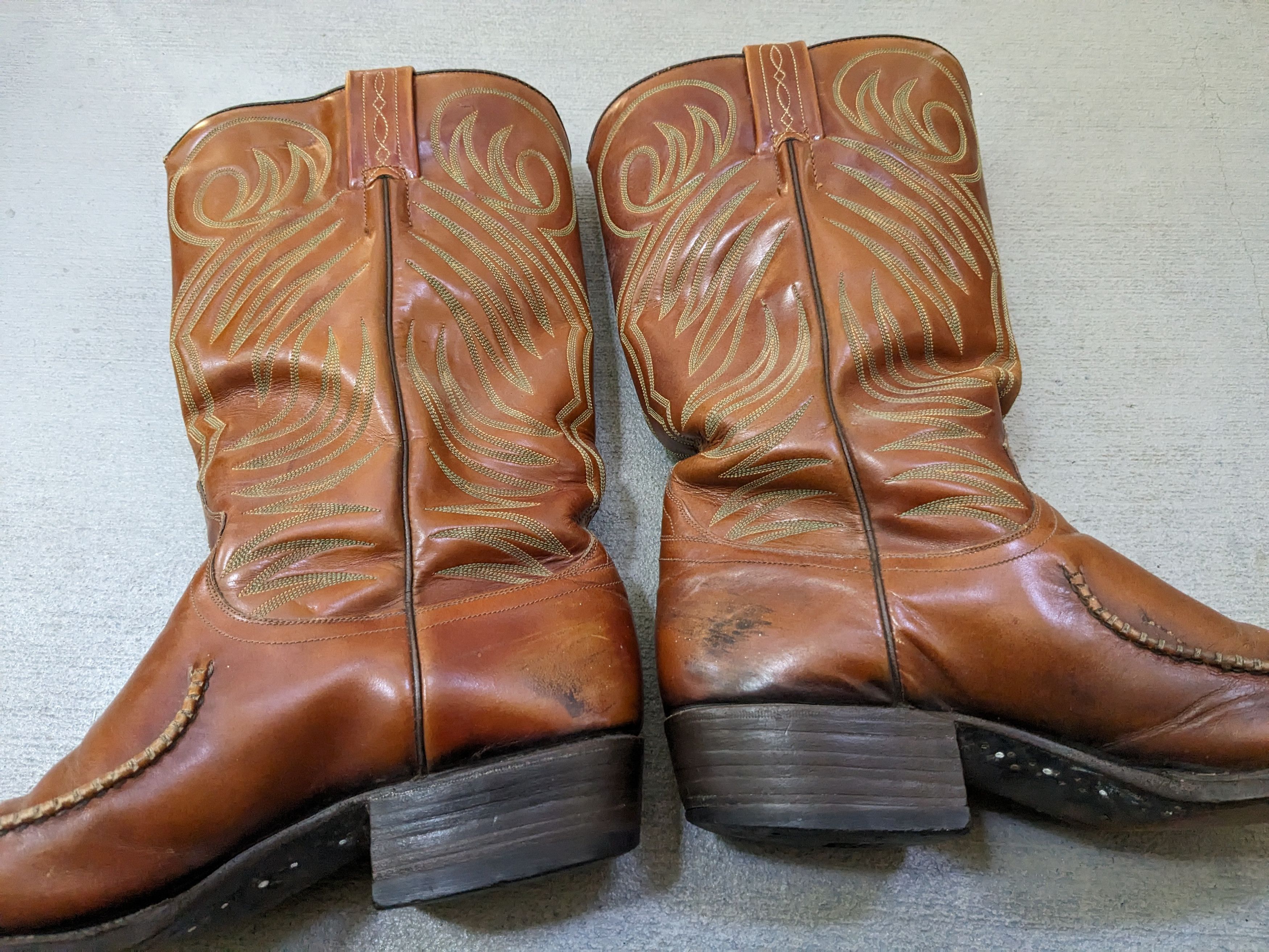 Genuine Leather Vintage Cowboy Boots Brown Size 9 Western Botas Size US 9 / EU 42 - 6 Thumbnail