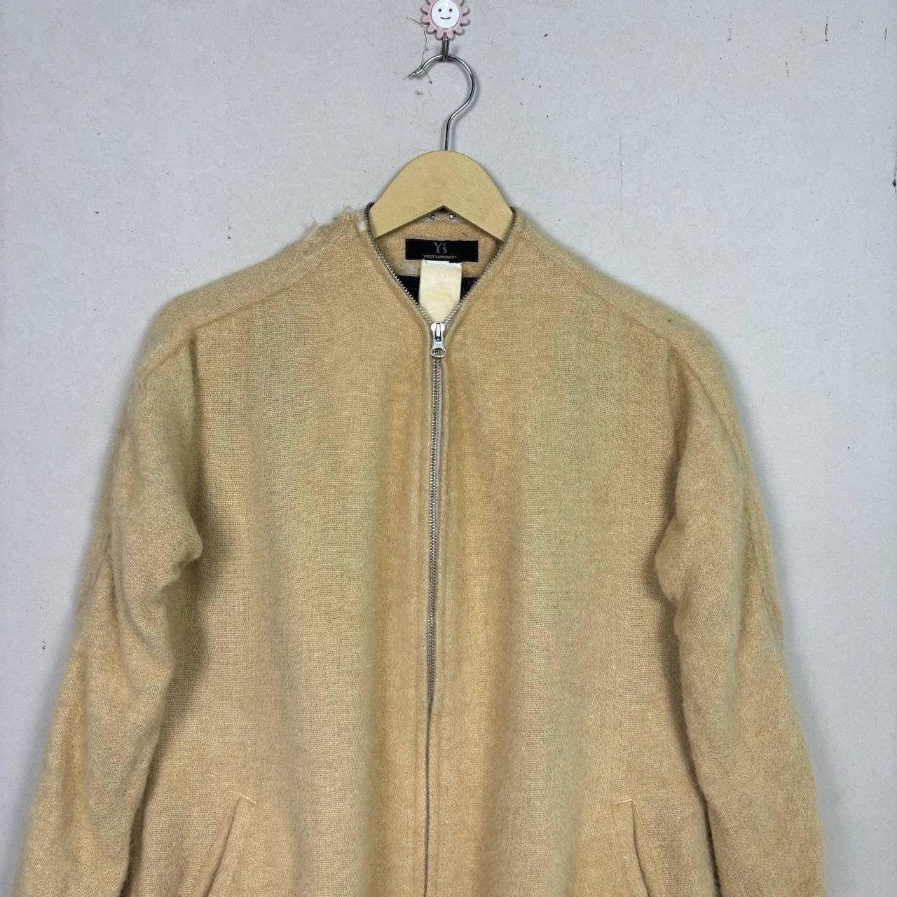 Yohji Yamamoto Yohji Yamamoto Y’s Beige Mohair Wool Blend Zip Up Jacket Size US L / EU 52-54 / 3 - 4 Thumbnail