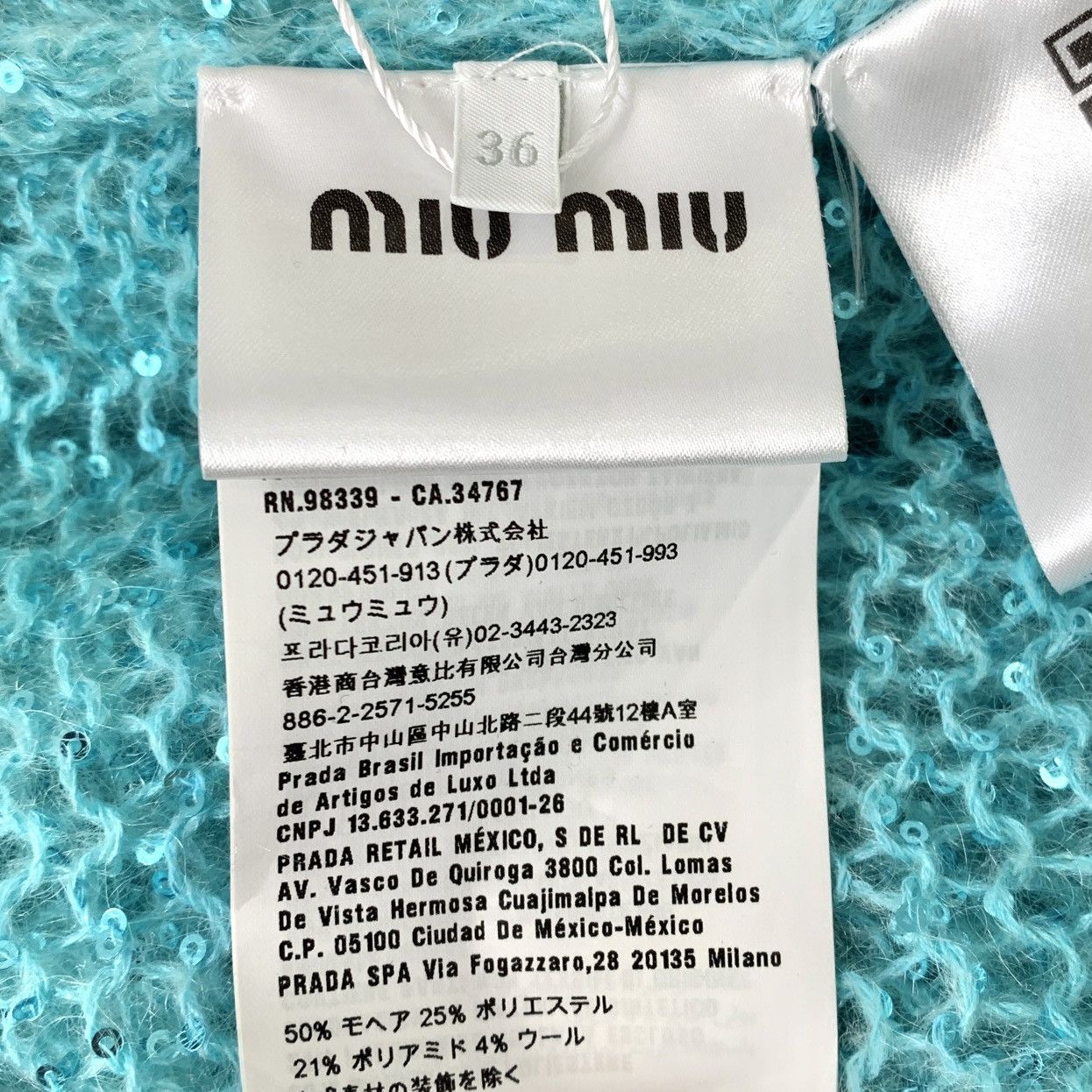 Miu Miu MiuMiu Blue Sequin V-neck Long Sleeve Knitted Cardigan K26WX Size S / US 4 / IT 40 - 6 Thumbnail