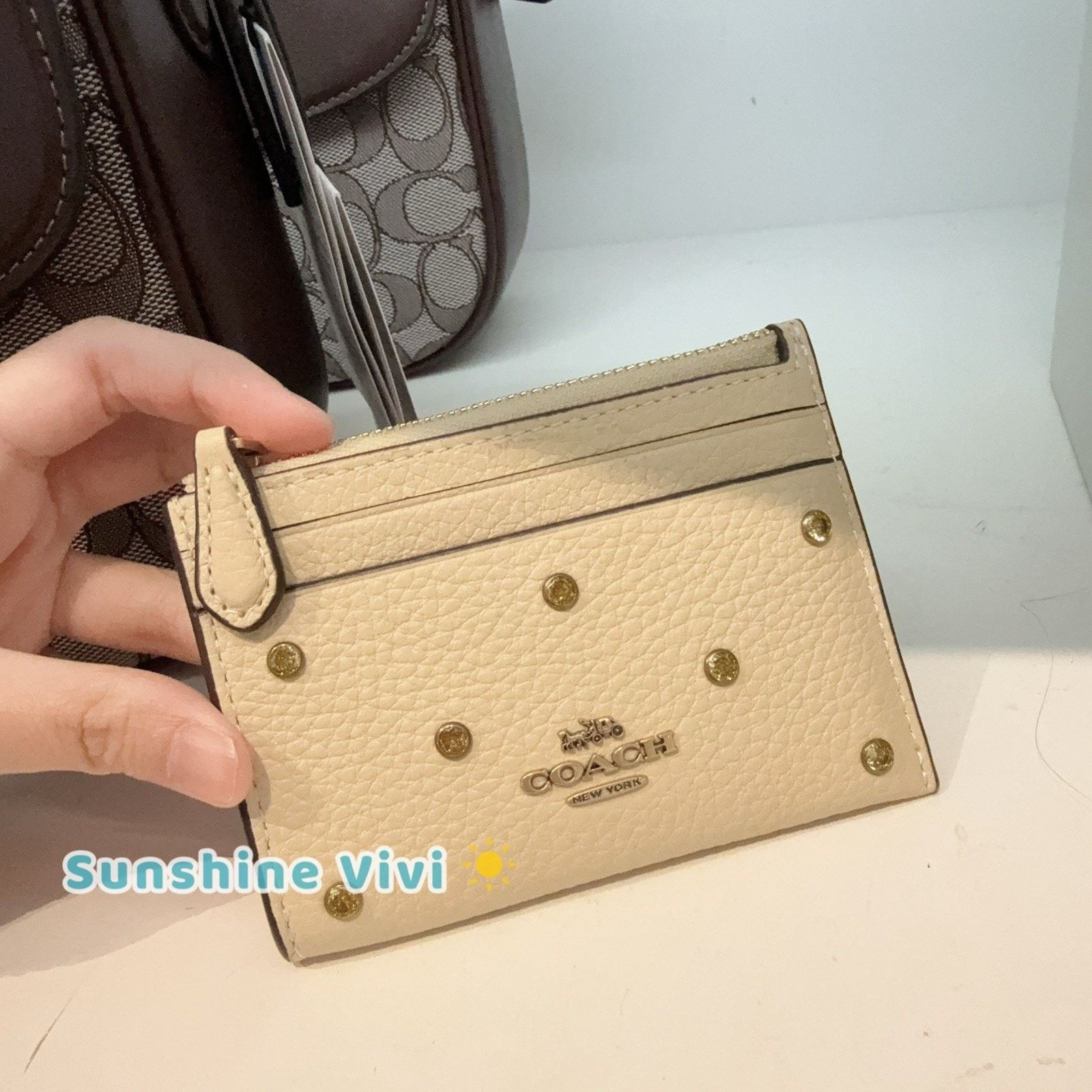 Coach NWT Coach Mini ID Card Crystal Wallet Key Moonlight CAT64 Size ONE SIZE - 1 Thumbnail