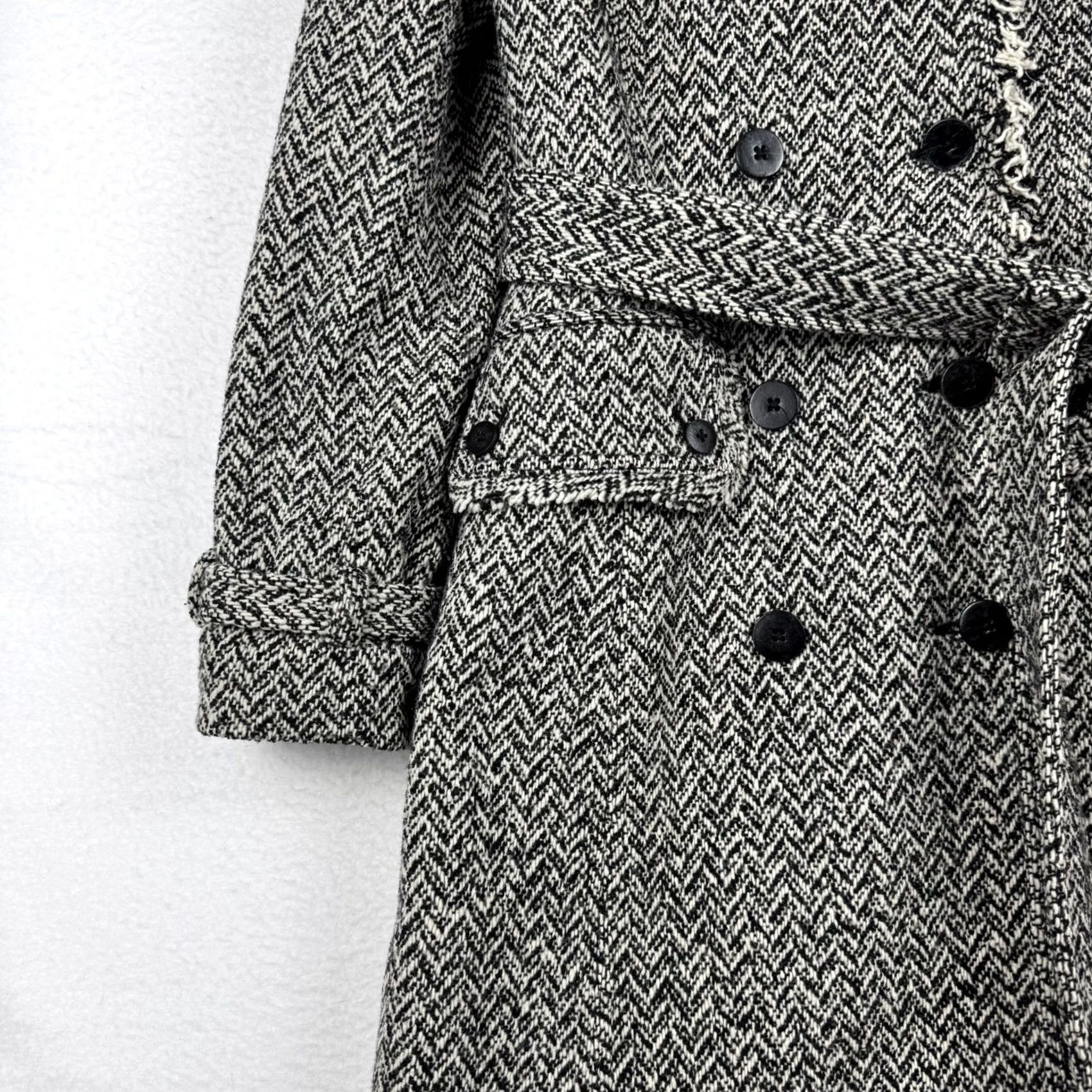 Banana Republic VINTAGE Banana Republic Women's M Wool Tweed Double Breasted Trench Coat Size M / US 6-8 / IT 42-44 - 5 Thumbnail