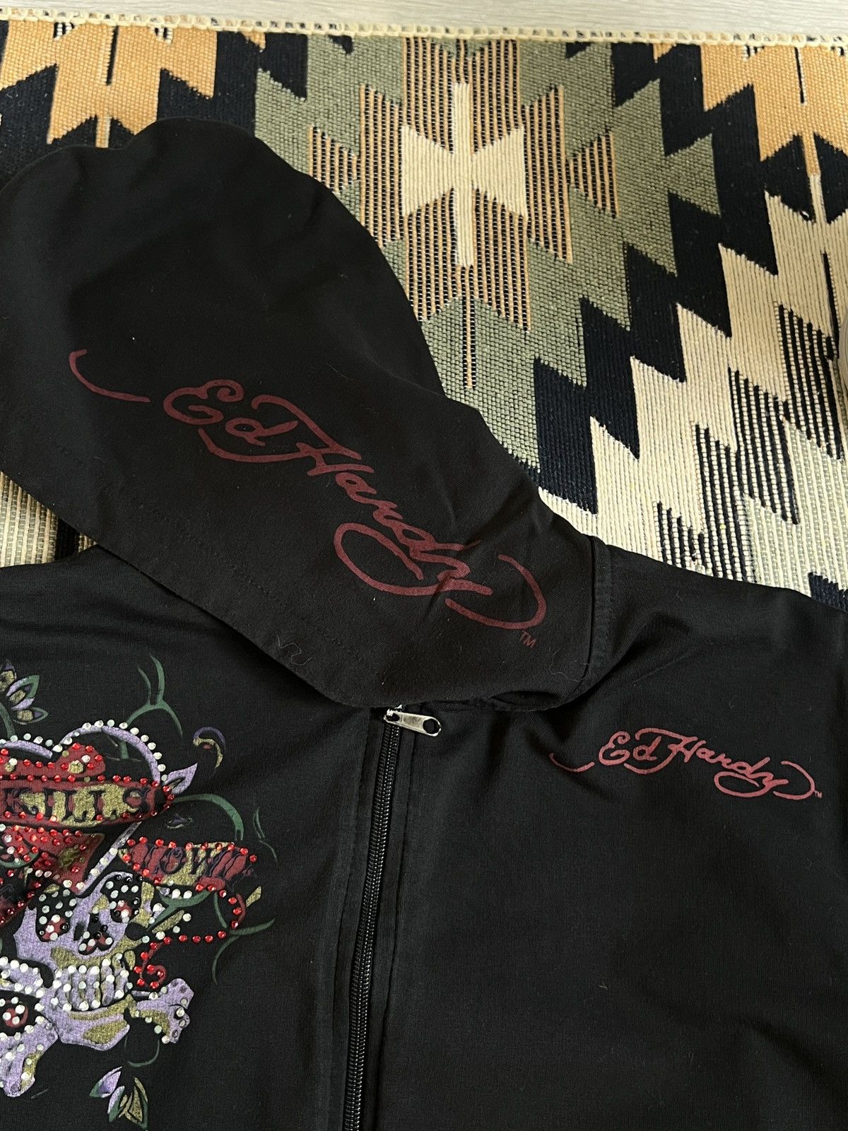 Christian Audigier Ed Hardy by Christian Audigier Big Logo Y2k Zip Hoodie Size S / US 4 / IT 40 - 9 Thumbnail