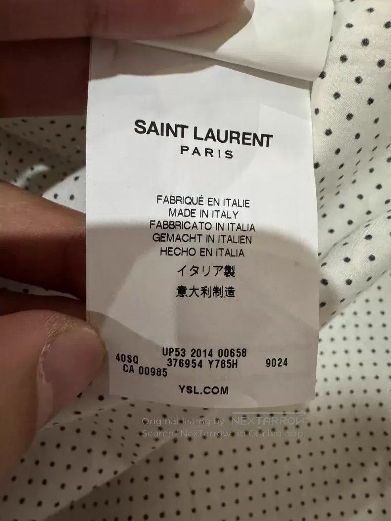 Saint Laurent Paris Saint Laurent Paris size 39 Original White Polka Dot Shirt Size US M / EU 48-50 / 2 - 4 Thumbnail