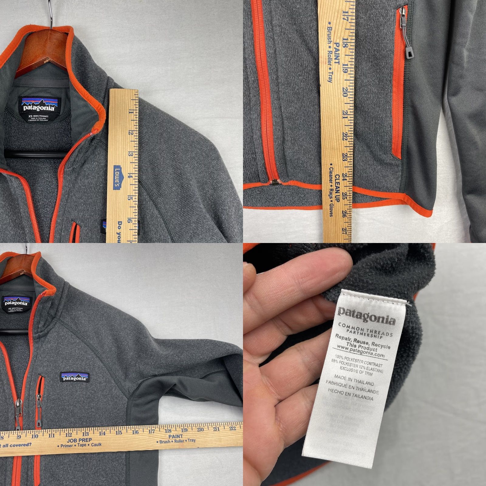 Patagonia Patagonia Better Sweater Jacket Mens XS Gray Orange Zip Size US XS / EU 42 / 0 - 8 Thumbnail