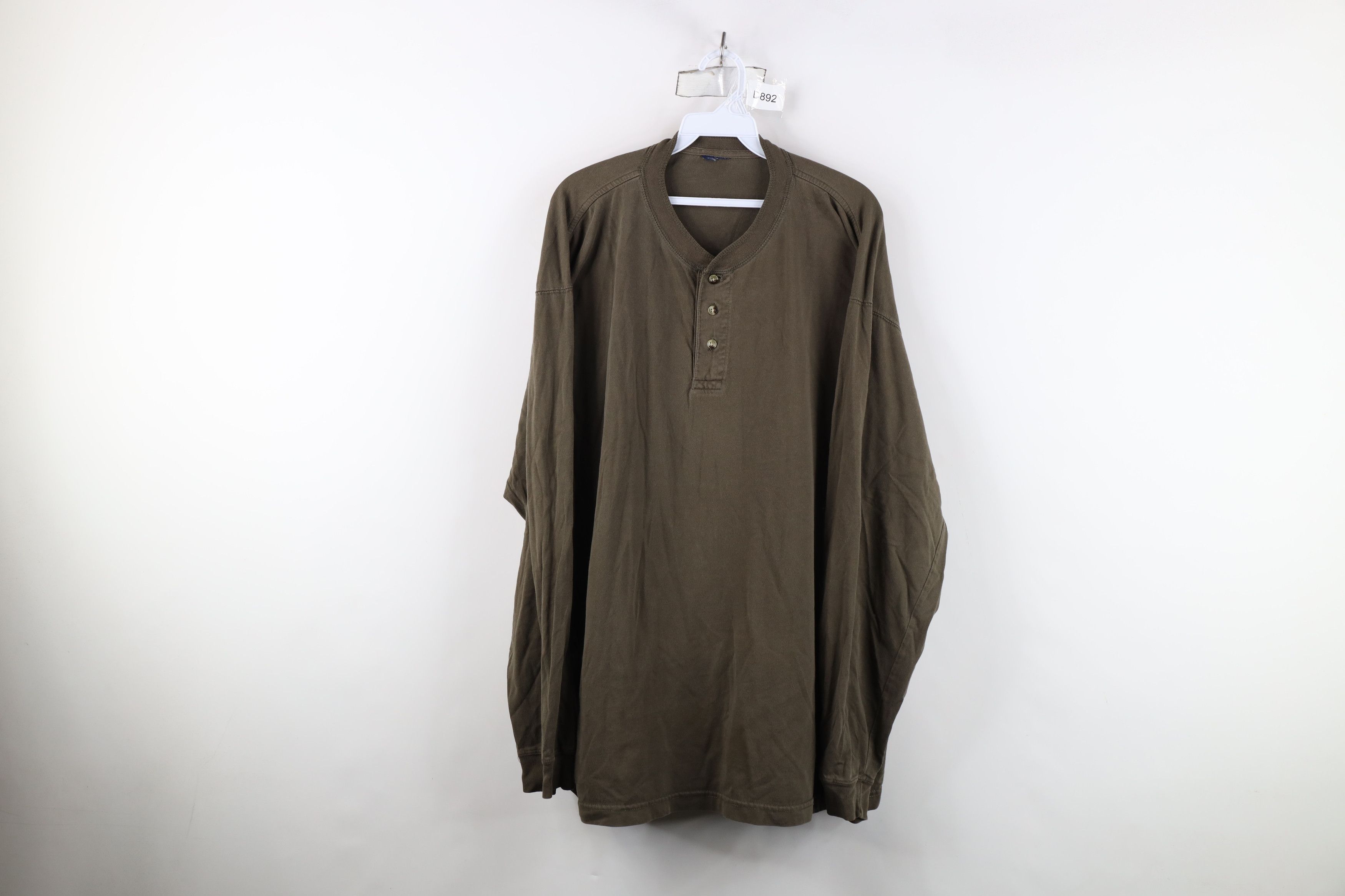 Vintage Vintage 90s Streetwear Long Sleeve Henley T-Shirt Green Size US XXL / EU 58 / 5 - 1 Thumbnail