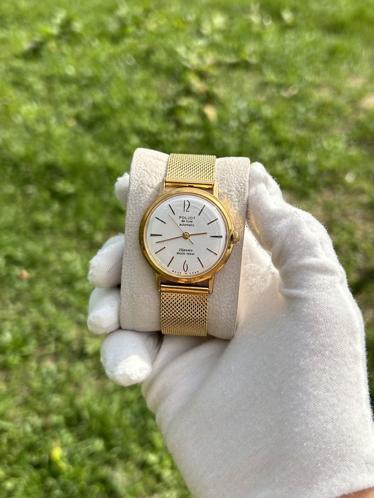 Vintage Watch Poljot De Luxe Ussr Automatic Automatic 1980S in Gold, Men's