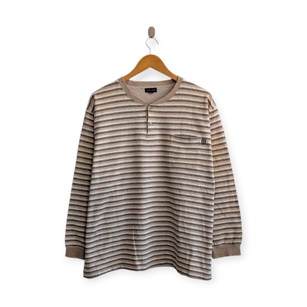 Celine vintage CELINE stripe stripes long sleeve pocket Size US L / EU 52-54 / 3 - 1 Thumbnail
