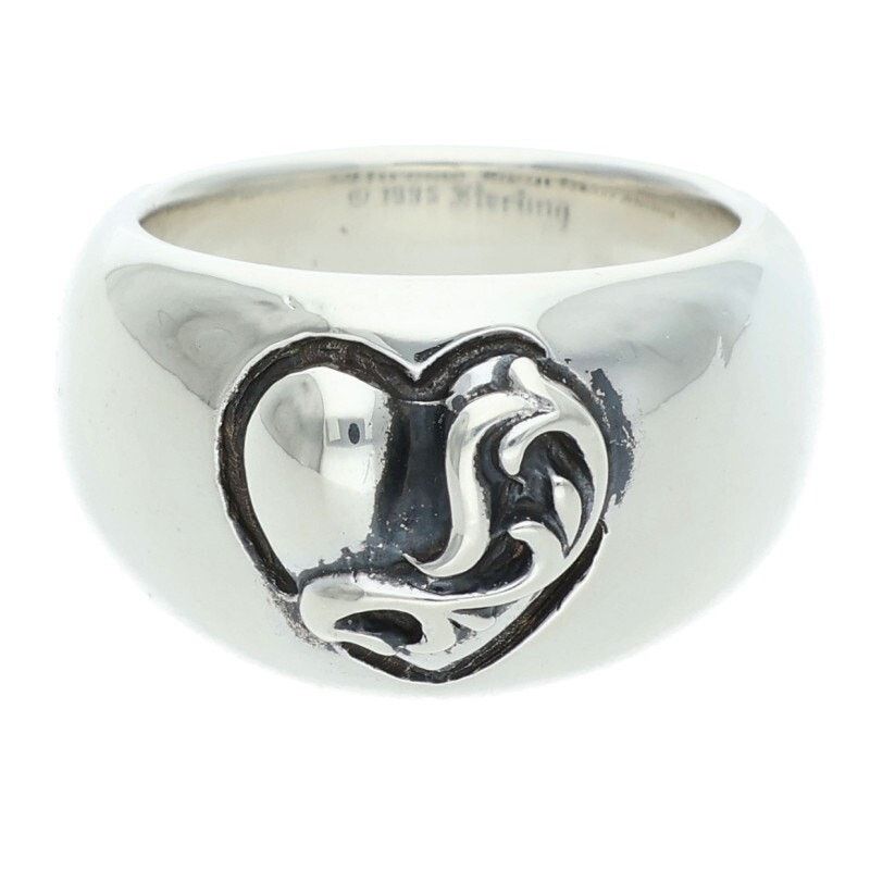 Chrome Hearts Chrome Hearts Heart in Band Silver Ring Size ONE SIZE - 1 Thumbnail