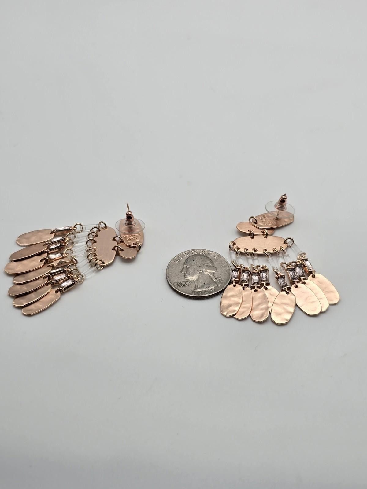 Other Kendra Scott Rose Gold Fringe Rhinestone Earrings Signed Size ONE SIZE - 6 Thumbnail