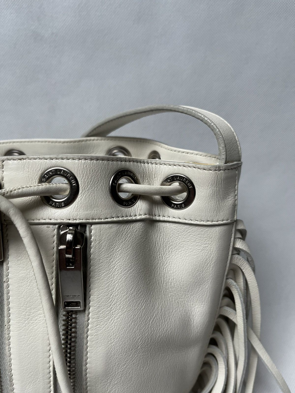 Saint Laurent Paris Saint Laurent Paris mini rider white zipper shoulder bag Size ONE SIZE - 7 Thumbnail