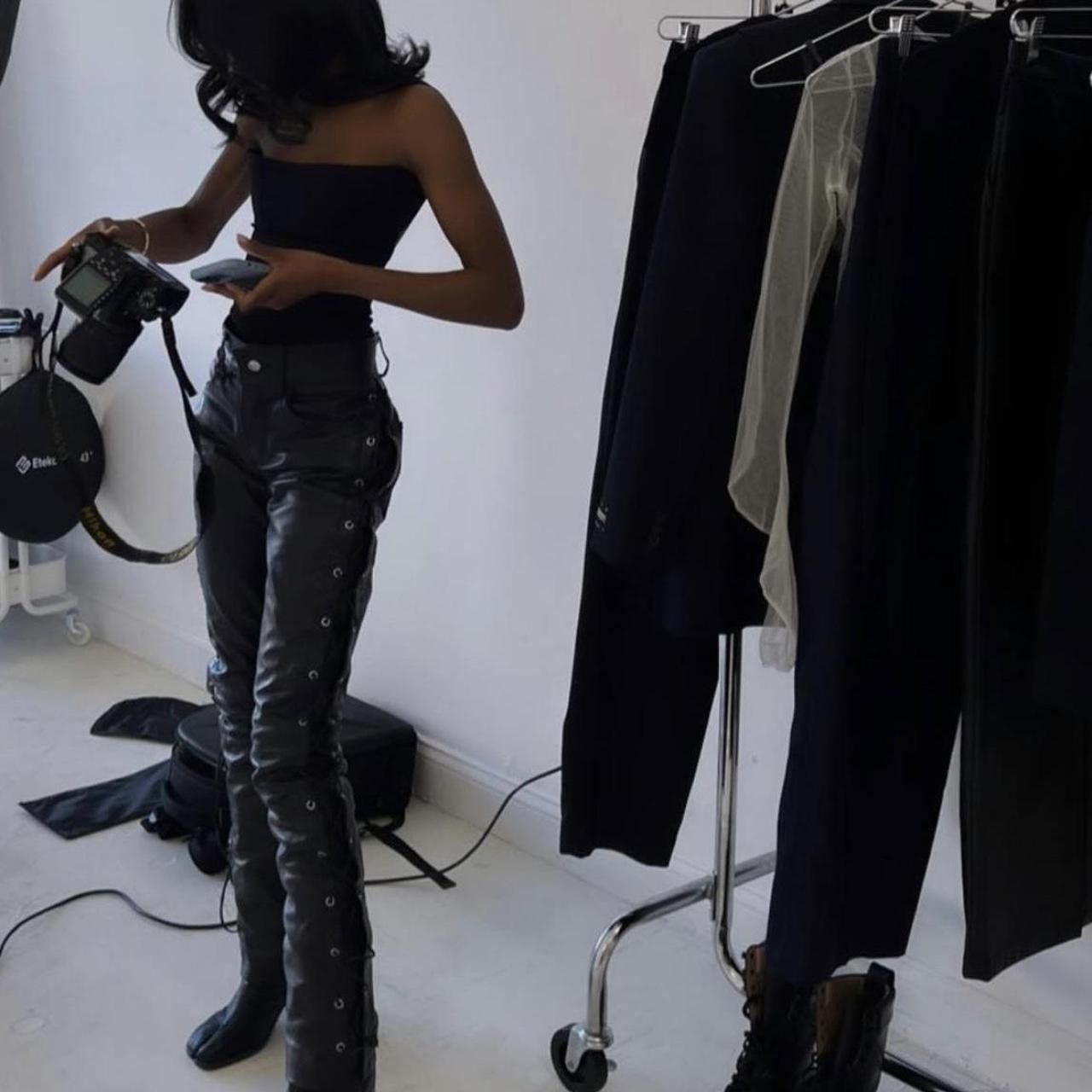 Other Nyrva laced up leather pants Size 26" / US 2 / IT 38 - 1 Thumbnail