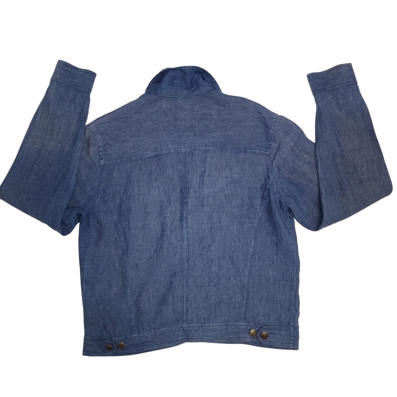 Other Blunauta Italian Linen Blue Gray Lightweight Denim Shirt Top Size S / US 4 / IT 40 - 2 Thumbnail