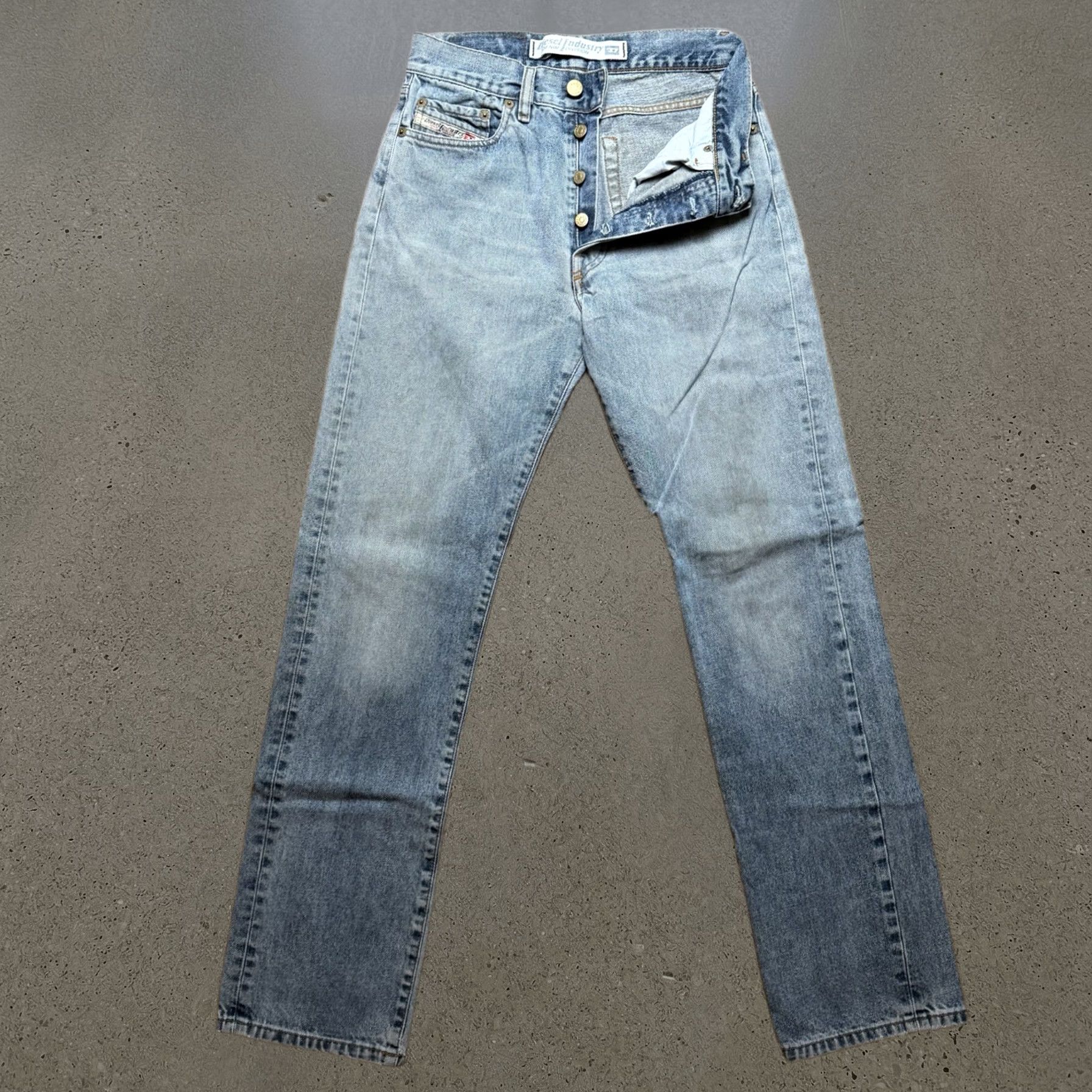 Vintage Diesel Jeans Mens 26x31 Blue Straight Leg Retro Wash Italy Kulter Tag28, Men's