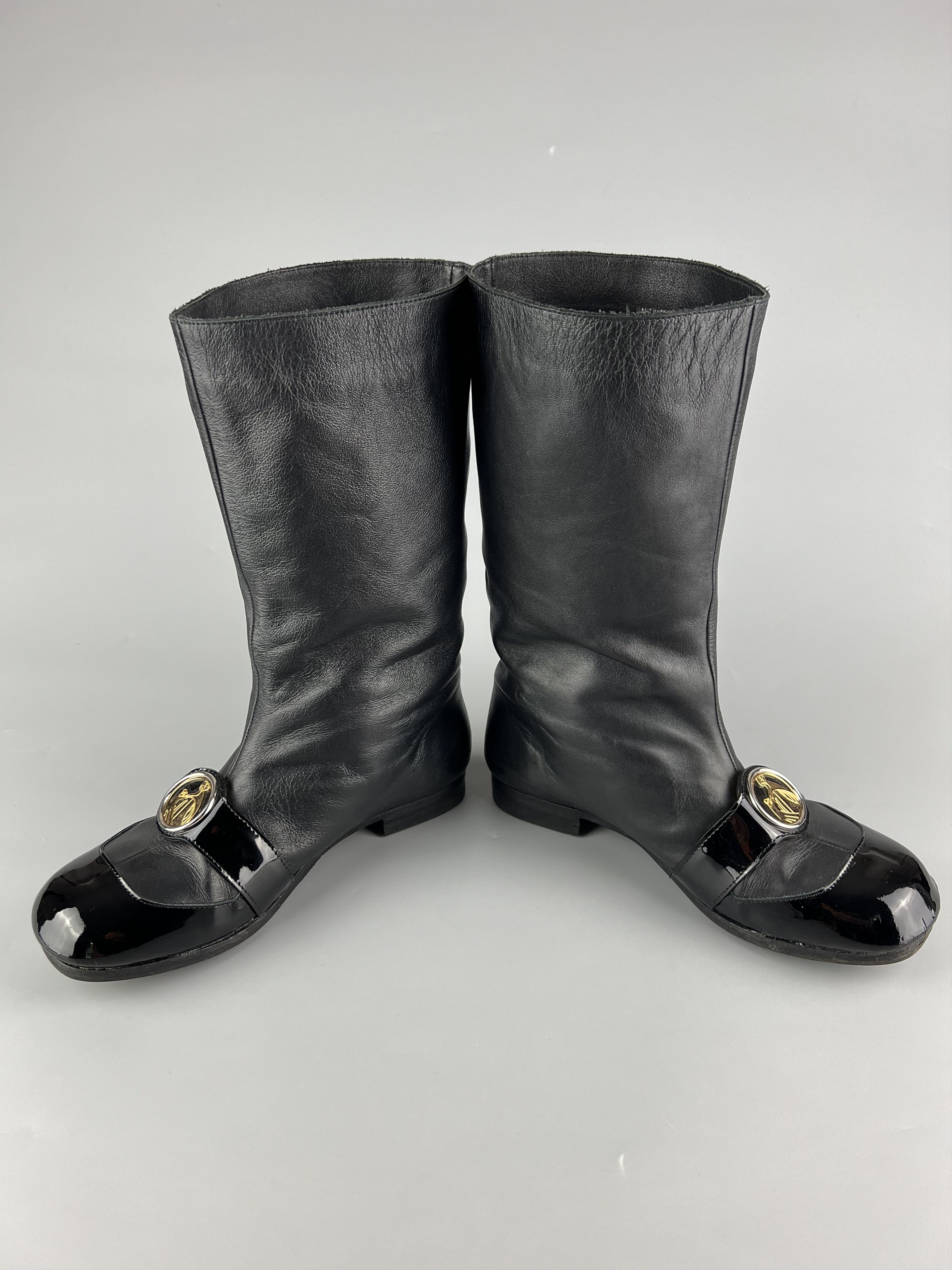 Lanvin Lanvin Vintage Black Leather Boots Size 39 Size US 8 / IT 38 - 5 Thumbnail