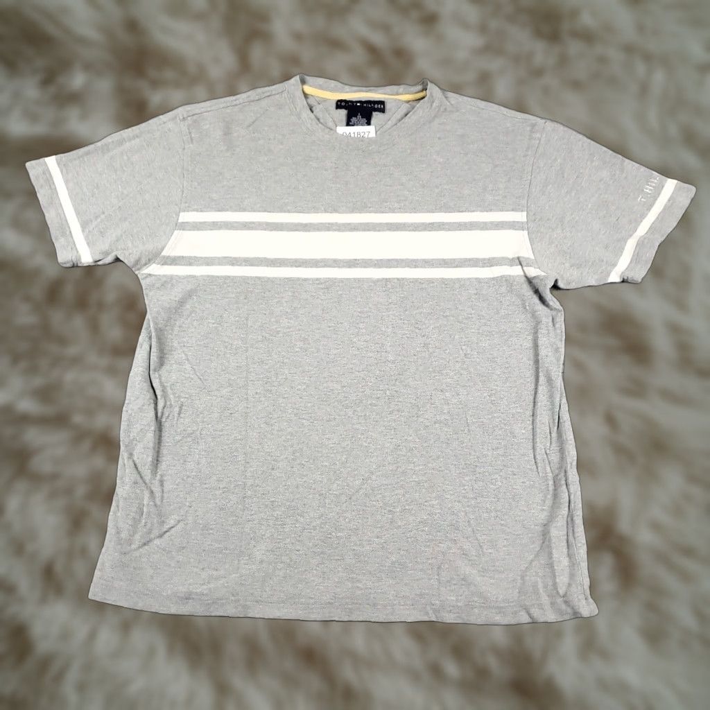 Tommy Hilfiger Tommy Hilfiger Shirt Mens Size Large Gray Crew Neck Short Sleeve Cotton Logo Classic American 90s style - Mens Size US L / EU 52-54 / 3 - 1 Thumbnail
