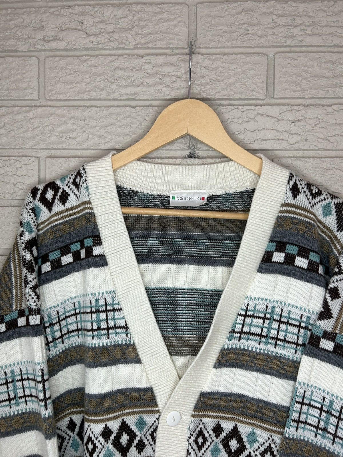 Vintage Vintage 90s Crazy Patterned Italian Knit Cardigan Size US M / EU 48-50 / 2 - 3 Thumbnail