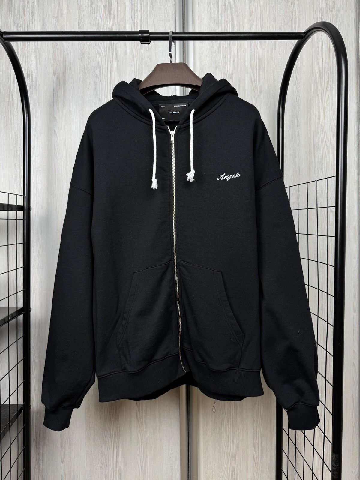 Axel Arigato Axel Arigato black zip up honor oversized hoodie Size US XL / EU 56 / 4 - 1 Thumbnail