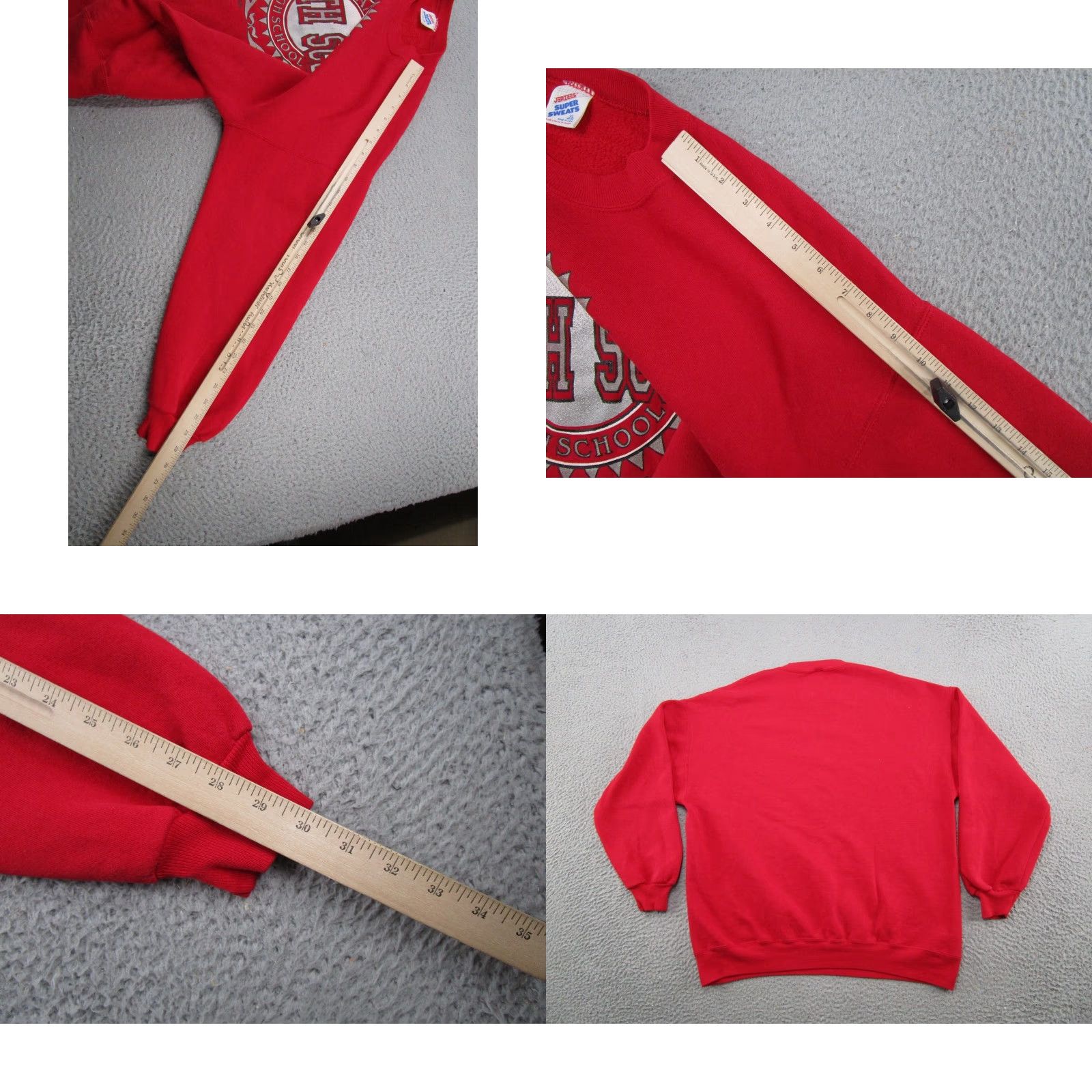 Jerzees VINTAGE North Scott High School Lancers Graphic Crewneck Sweatshirt XL Men Red Logo 90s Sports Pullover Sweatshirt Size US XL / EU 56 / 4 - 8 Thumbnail