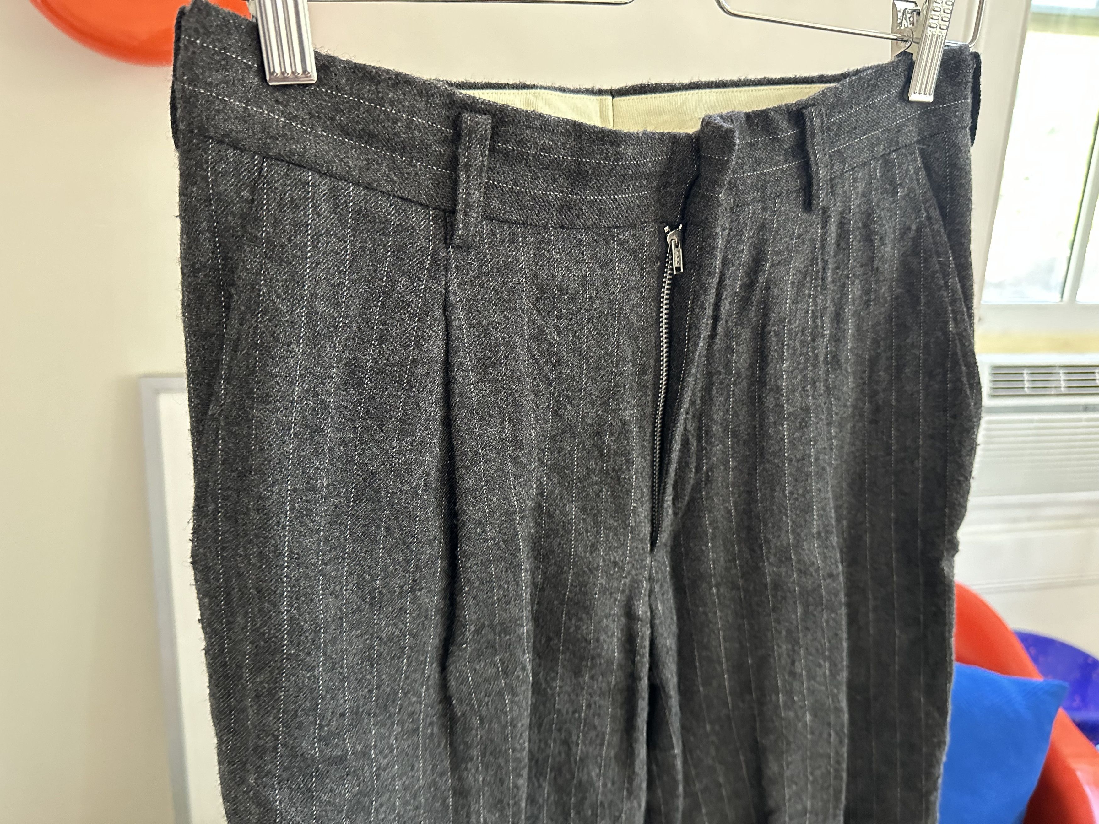 Comme des Garcons Homme Deux Comme des Garcons Homme Deux Gray Pinstripe Wool Pants Size US 29 - 4 Thumbnail