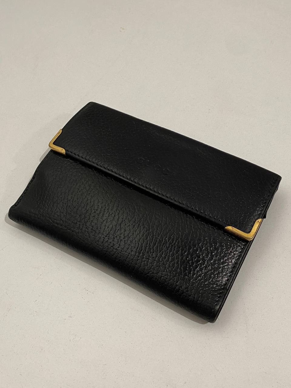Gucci Gucci Logo Black Calfskin Leather Tri Fold Wallet Size ONE SIZE - 2 Thumbnail