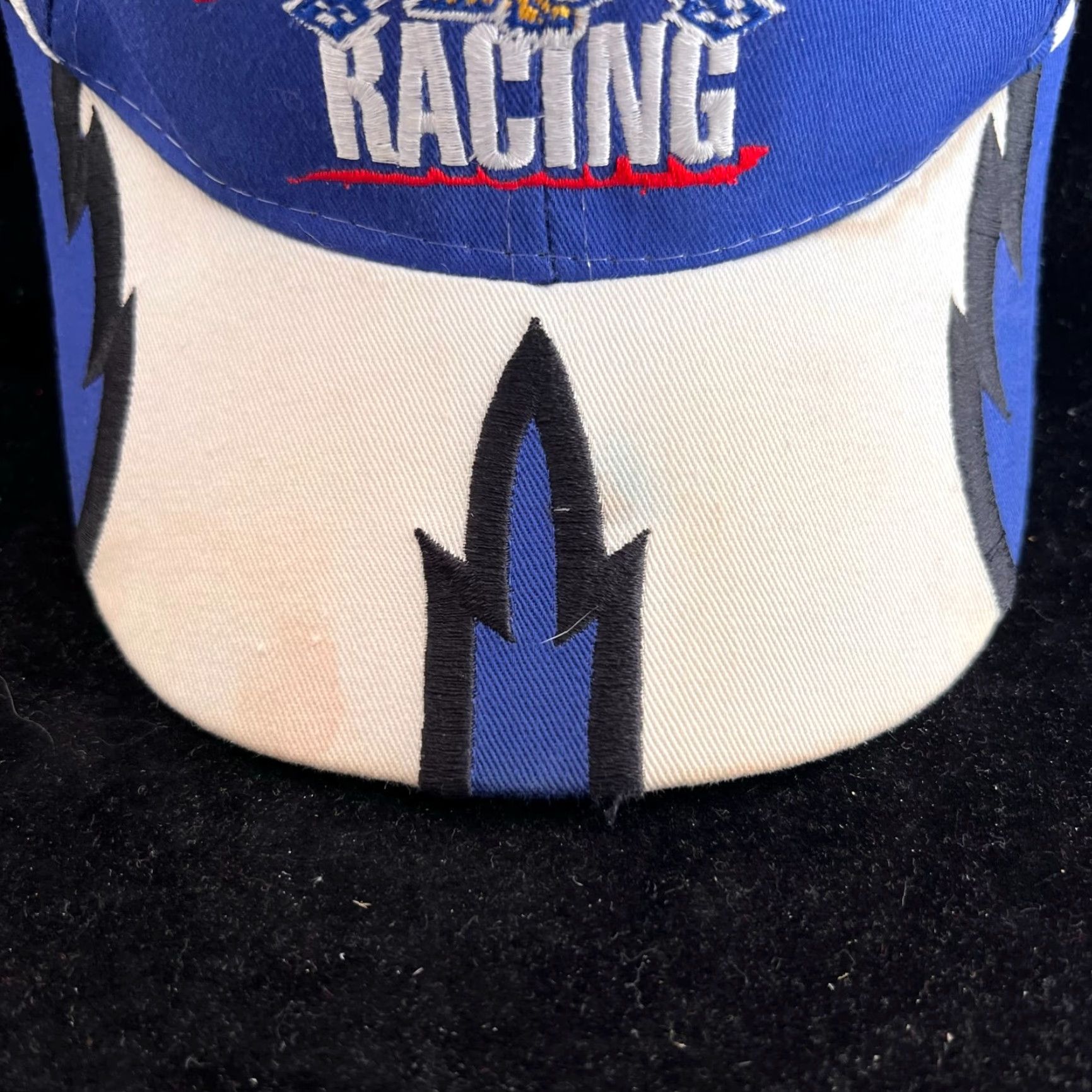 Vintage VINTAGE Miller Racing Hat Adult One Size Blue Snap Back Shark Tooth 1995 80s 90s Beer Men Mens Size ONE SIZE - 3 Thumbnail