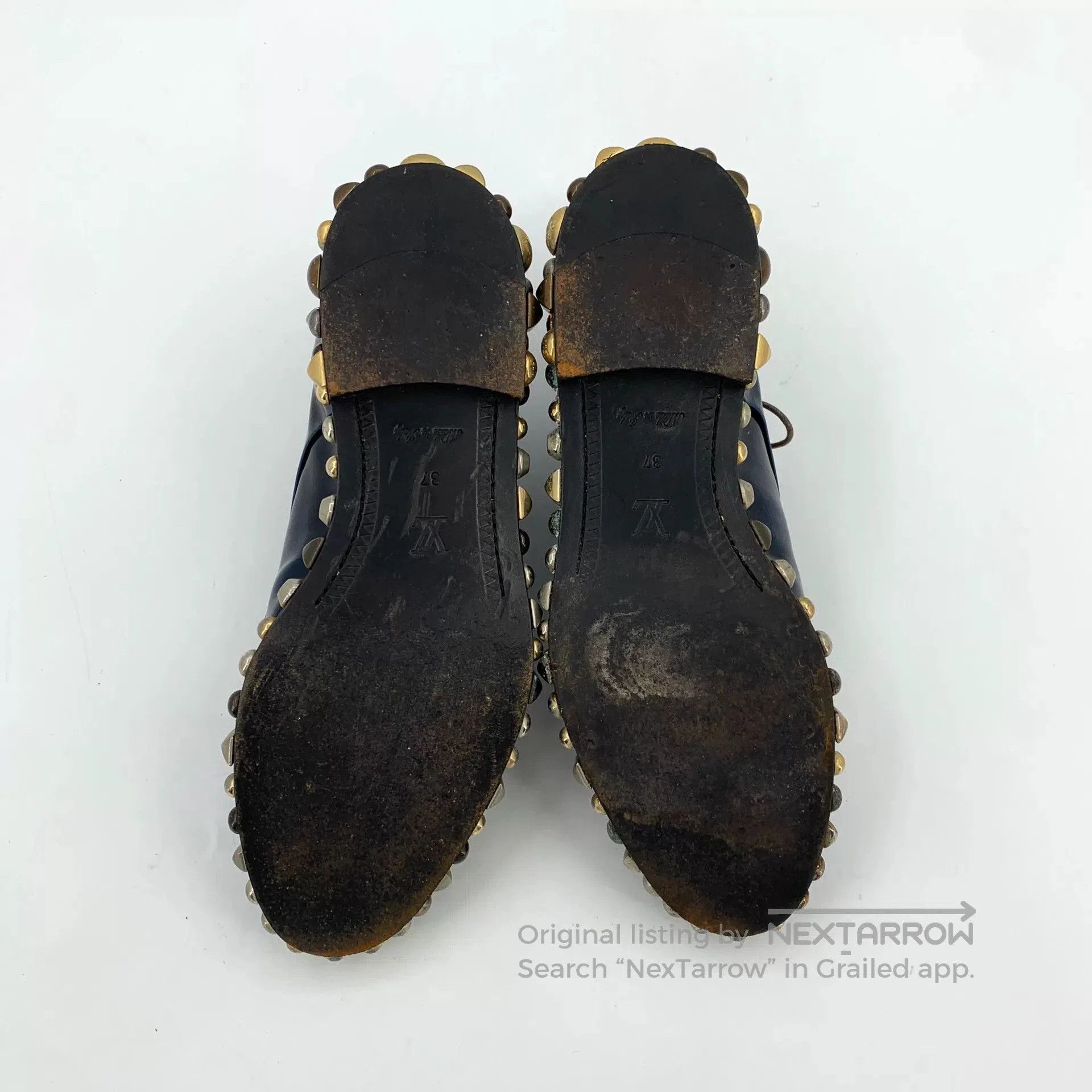 Louis Vuitton Louis Vuitton Black Rivet Lace-Up Leather Shoes. Size US 6 / IT 36 - 5 Thumbnail