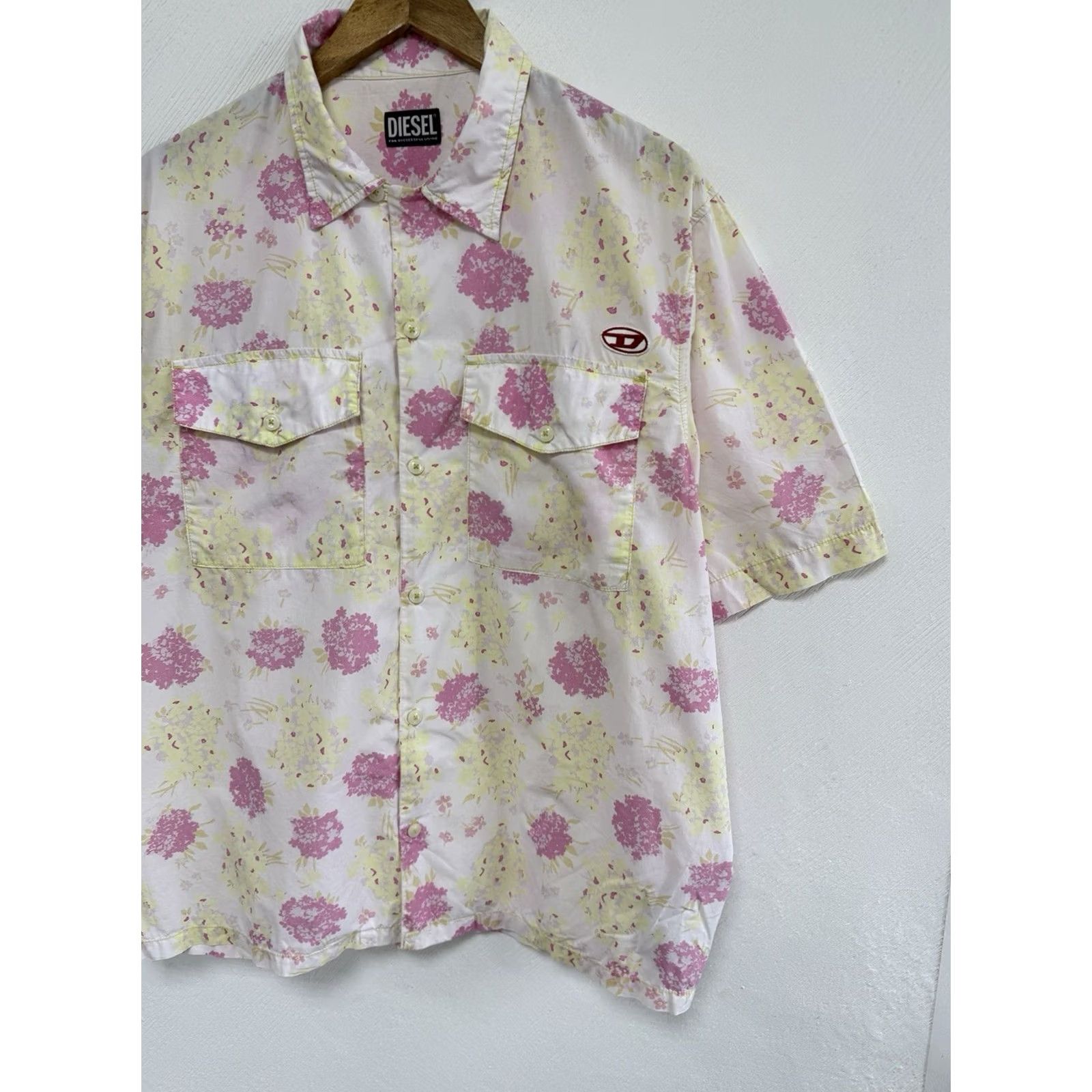 Diesel Diesel Shirt Men’s XL Short Sleeve Floral Hawaiian Button Up Summer Vibe Size US XL / EU 56 / 4 - 4 Thumbnail