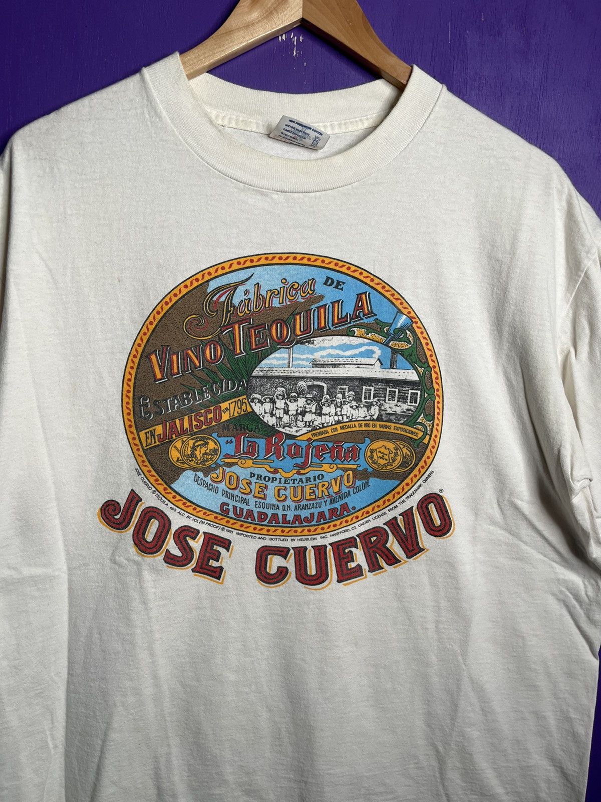Vintage Vintage 1991 Jose Cuervo tequila logo t-shirt Size US XL / EU 56 / 4 - 3 Thumbnail