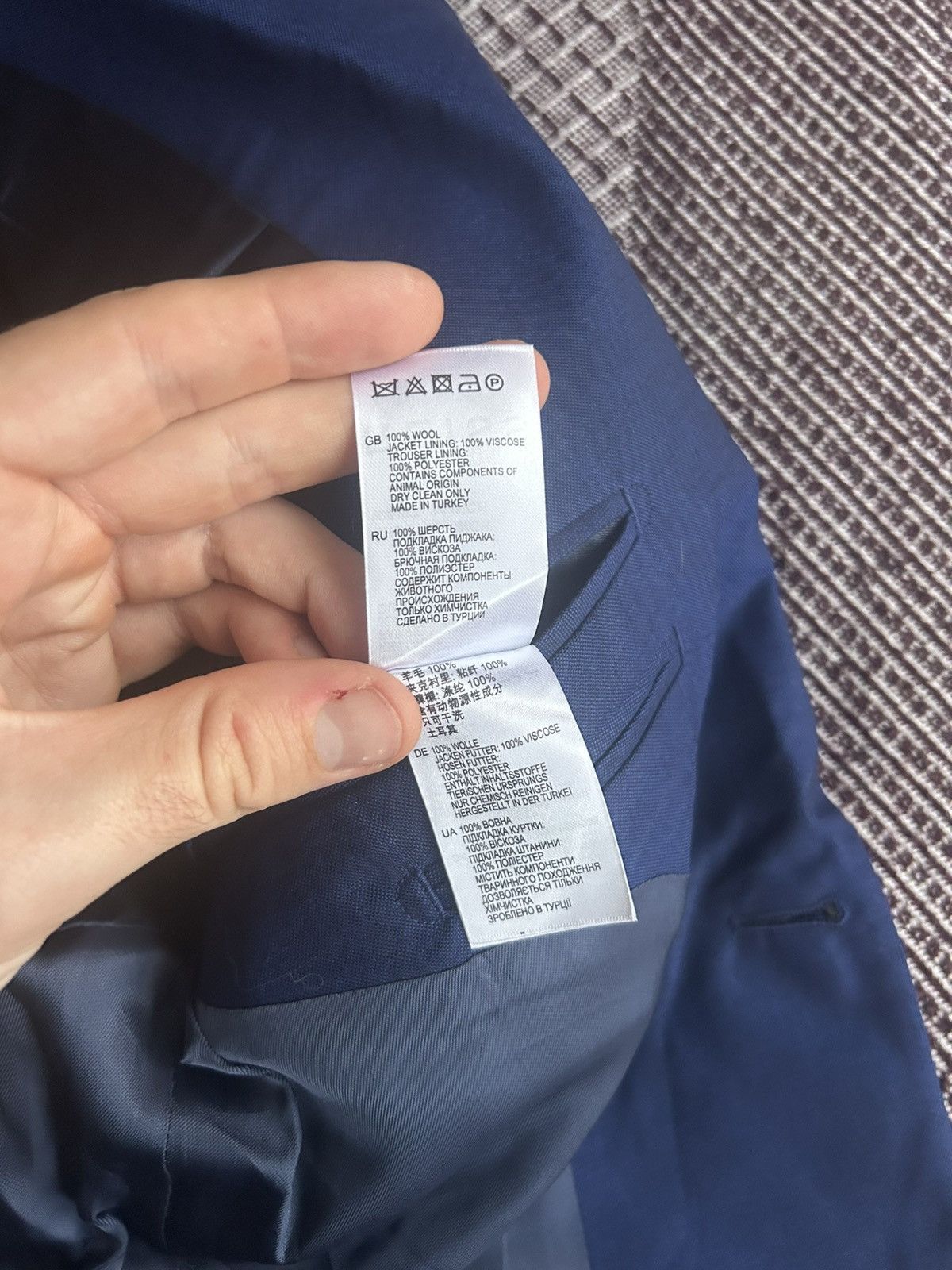 Reiss Reiss Blue Suit Solid Style Classic One Button Mens Size 40R Size 40R - 11 Thumbnail
