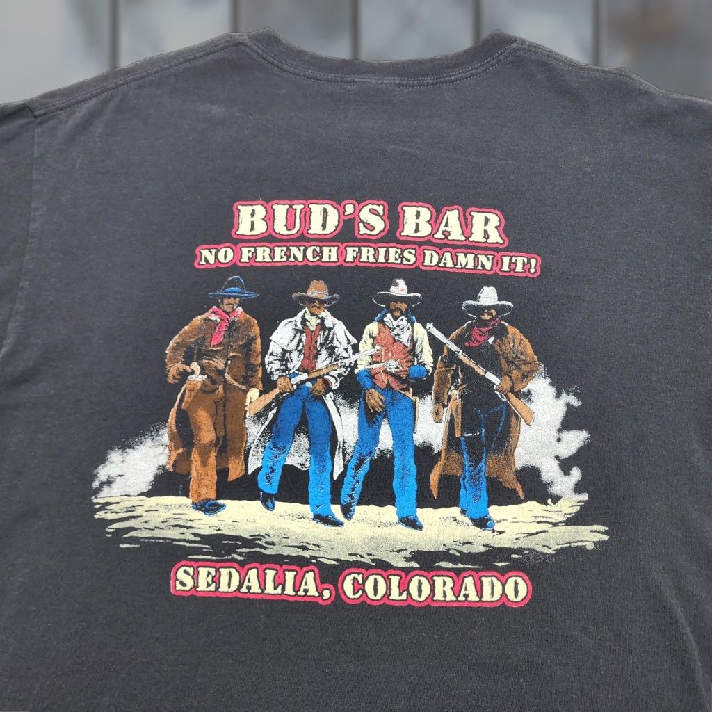 Anvil Buds Bar Shirt Mens XL Black Pocket Graphic Beer Booze Burgers Anvil Cotton Shirt Mens XL Black Pocket Graphic Tee Buds Bar Graphic Tee Size US XL / EU 56 / 4 - 1 Thumbnail
