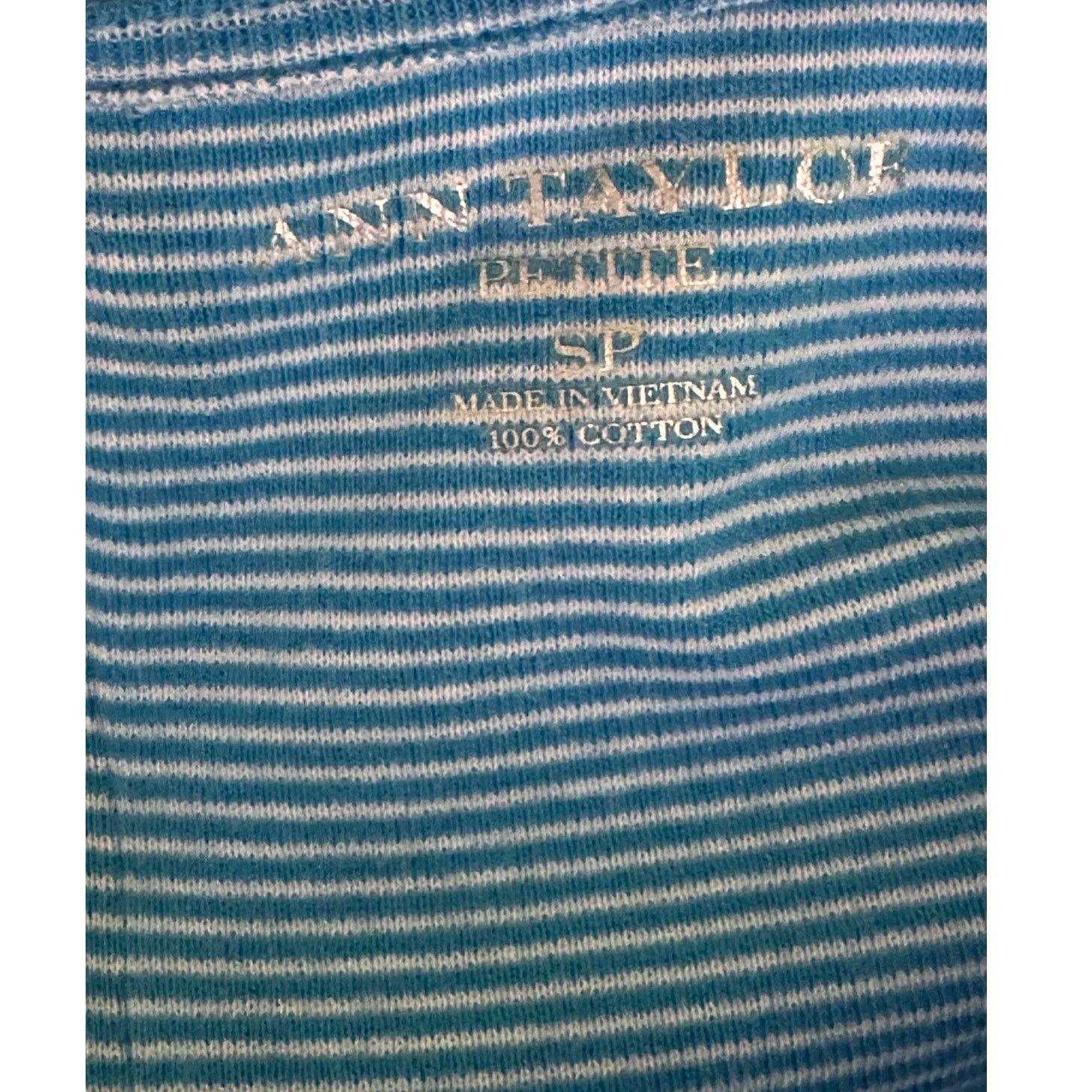 Ann Taylor ANN TAYLOR blue white stripes 3/4 sleeves top size SP Size S / US 4 / IT 40 - 3 Thumbnail