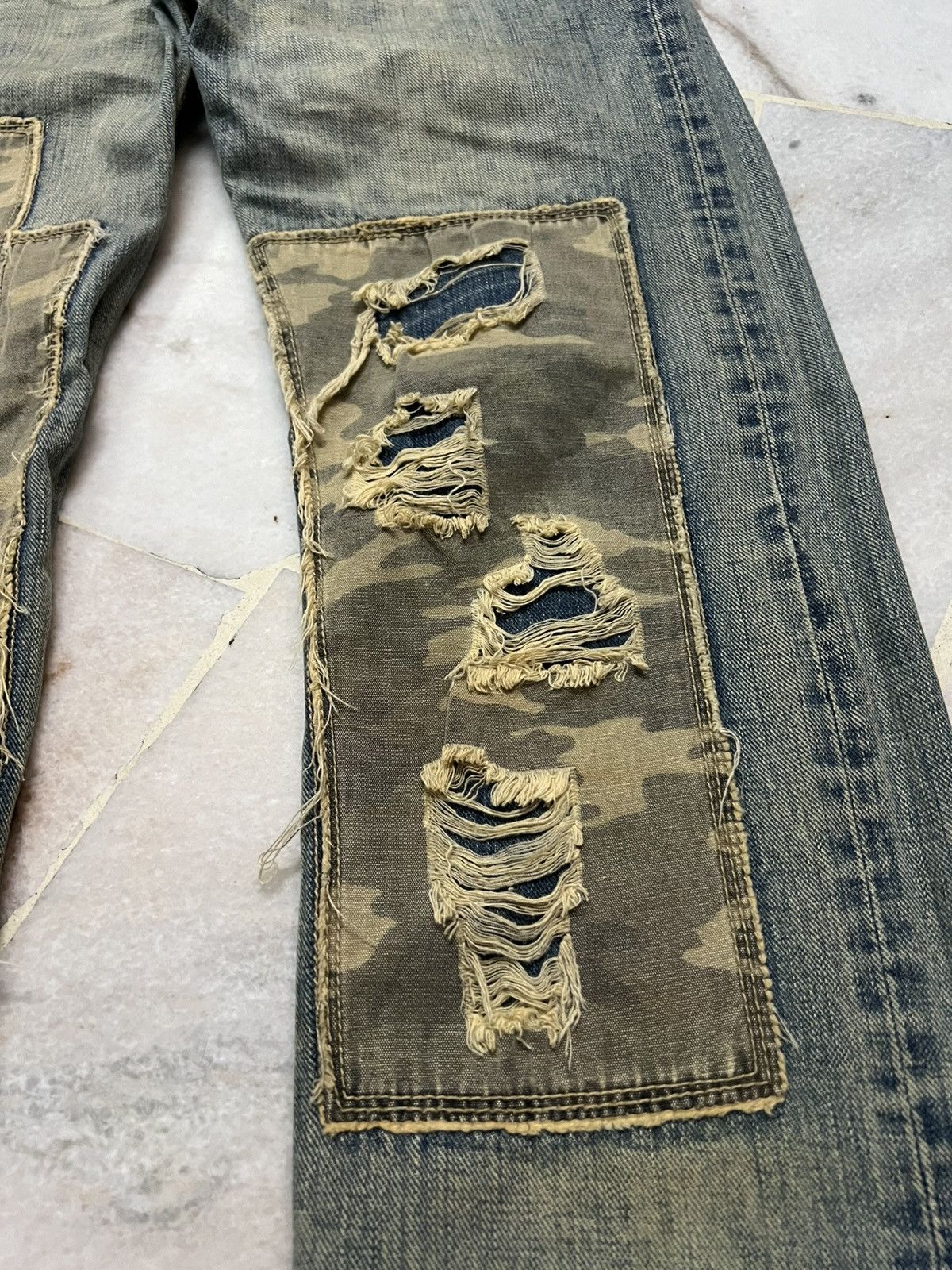 Japanese Brand Double Waist💥Rattle Trap Distressed Light Wash kapital style Size US 30 / EU 46 - 7 Thumbnail