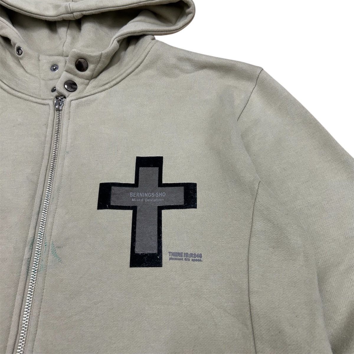 BERNINGS SHO Vintage Y2K Japanese BERNINGS SHO Cross Logo Full Zip Hoodie Size US L / EU 52-54 / 3 - 4 Thumbnail
