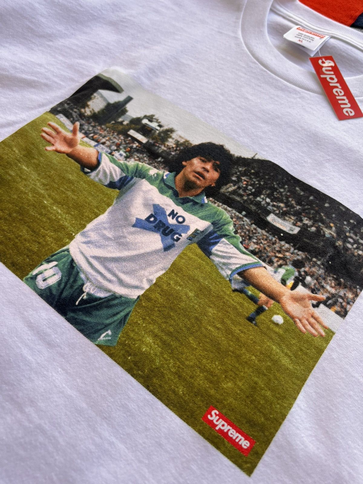Supreme XL Supreme Maradona Tee white T-shirt football diego drugs Size US XL / EU 56 / 4 - 9 Thumbnail