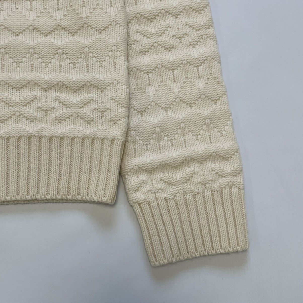Takahiromiyashita The Soloist. Patterned Cream Wool Sweater Size US M / EU 48-50 / 2 - 8 Thumbnail